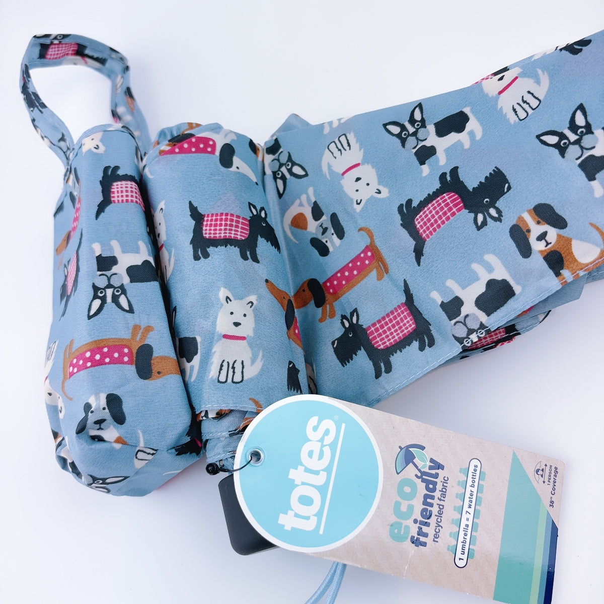 Totes Micro Mini Manual Compact Umbrella, NeverWet technology, Light B