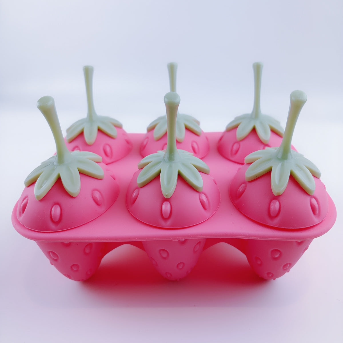 Joie Silicone Strawberry Figural Freeze Pop Mold For Making 6