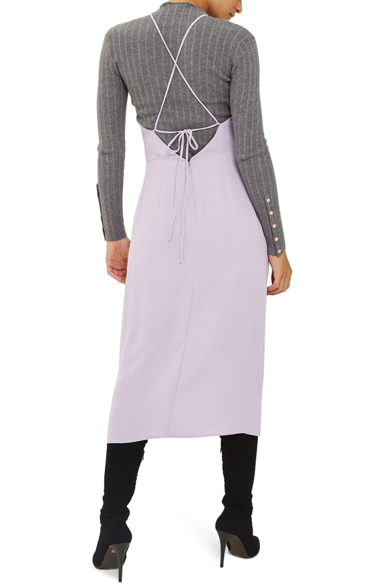 topshop midi slip dress TOPSHOP Embroidered Midi Slip dress 12 / LILAC MULTI