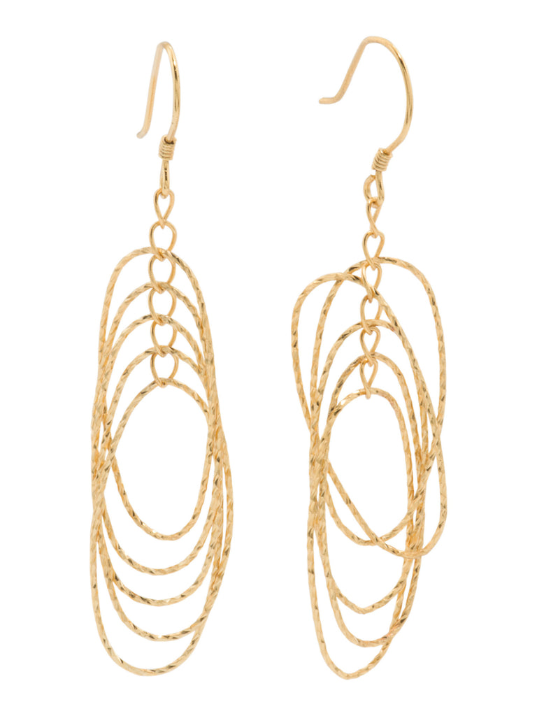 ADRIENNE VITTADINI Gold Plated Sterling Silver Diamond Cut Dangle Earrings - PitaPats.com