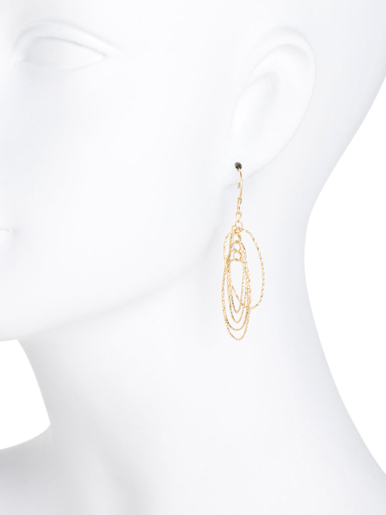 ADRIENNE VITTADINI Gold Plated Sterling Silver Diamond Cut Dangle Earrings - PitaPats.com