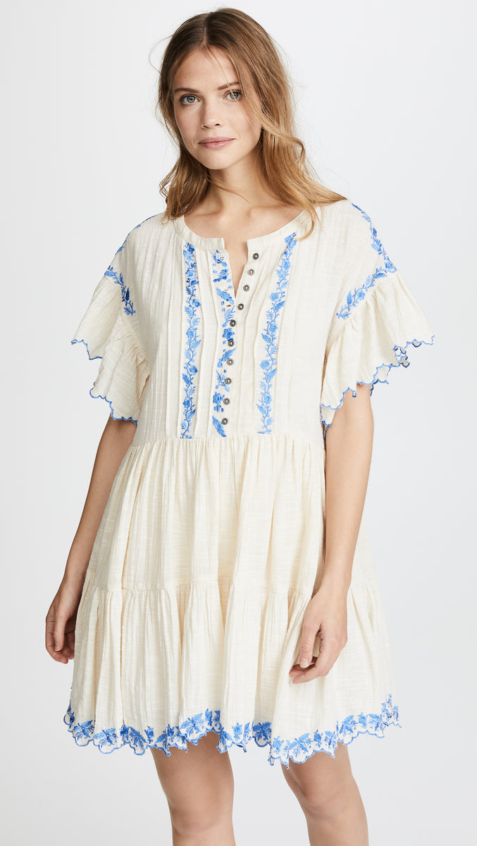 free people embroidered peasant dress Santiago Mini Ivory L Camilo an ultra-chic short chic in this pullover maternity shoot Size:UK 22