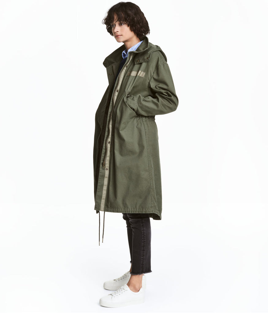 Military look Hooded Anorak Parka with Detachable Lining Coat - PitaPats.com