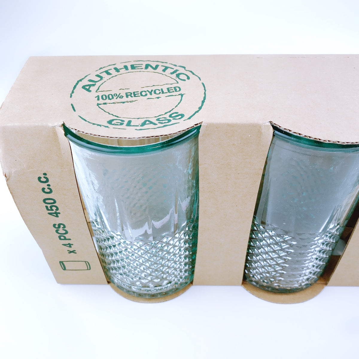 Authentic San Miguel Drinking Glasses 100 Recycled Glass Cups Set o