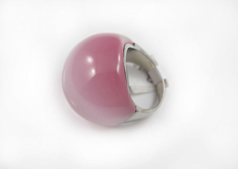 Pink Glass Dome Cocktail Ring - PitaPats.com