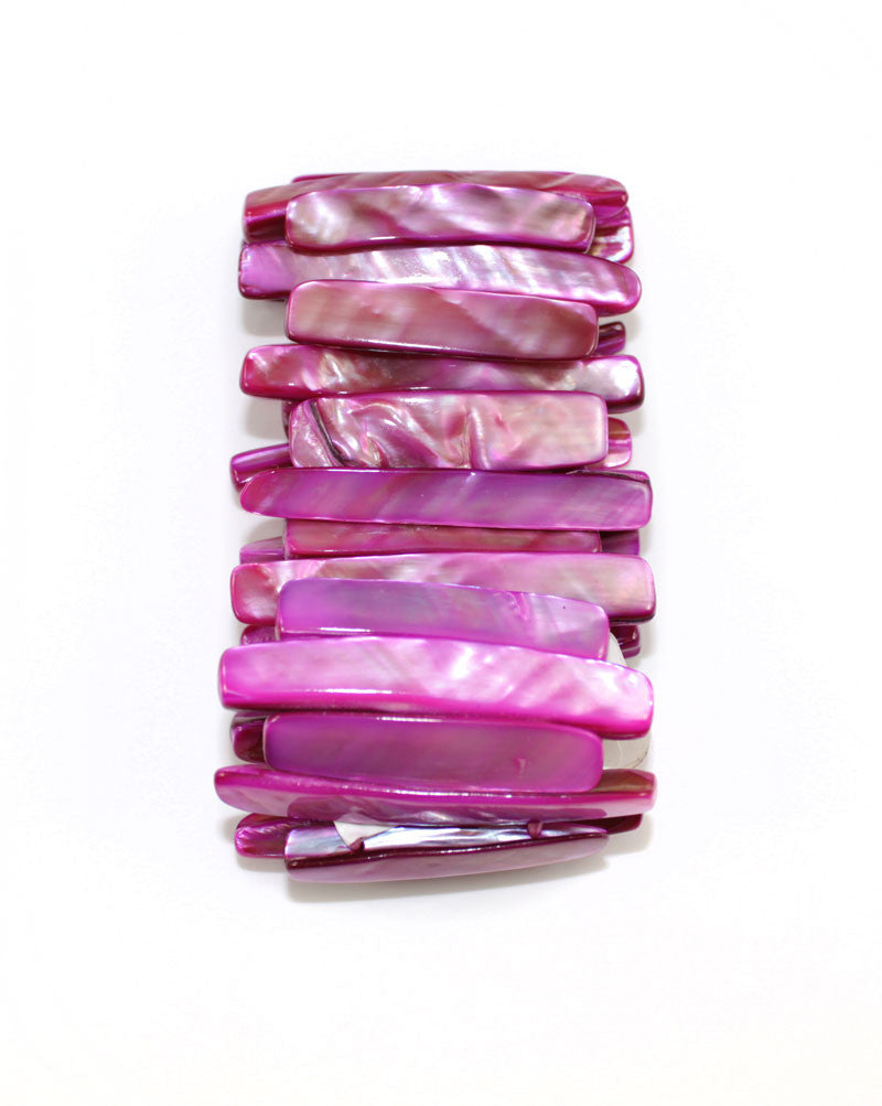 Fuisha Pink Natural Sea Shell Stick Shape Bracelet - PitaPats.com
