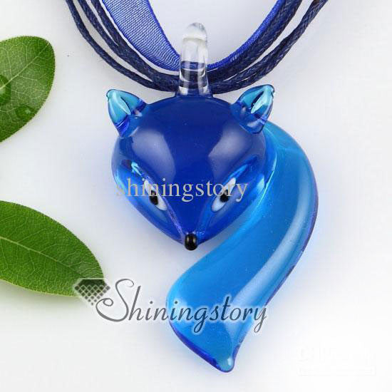 Murano Glass Fox Face Necklace - PitaPats.com