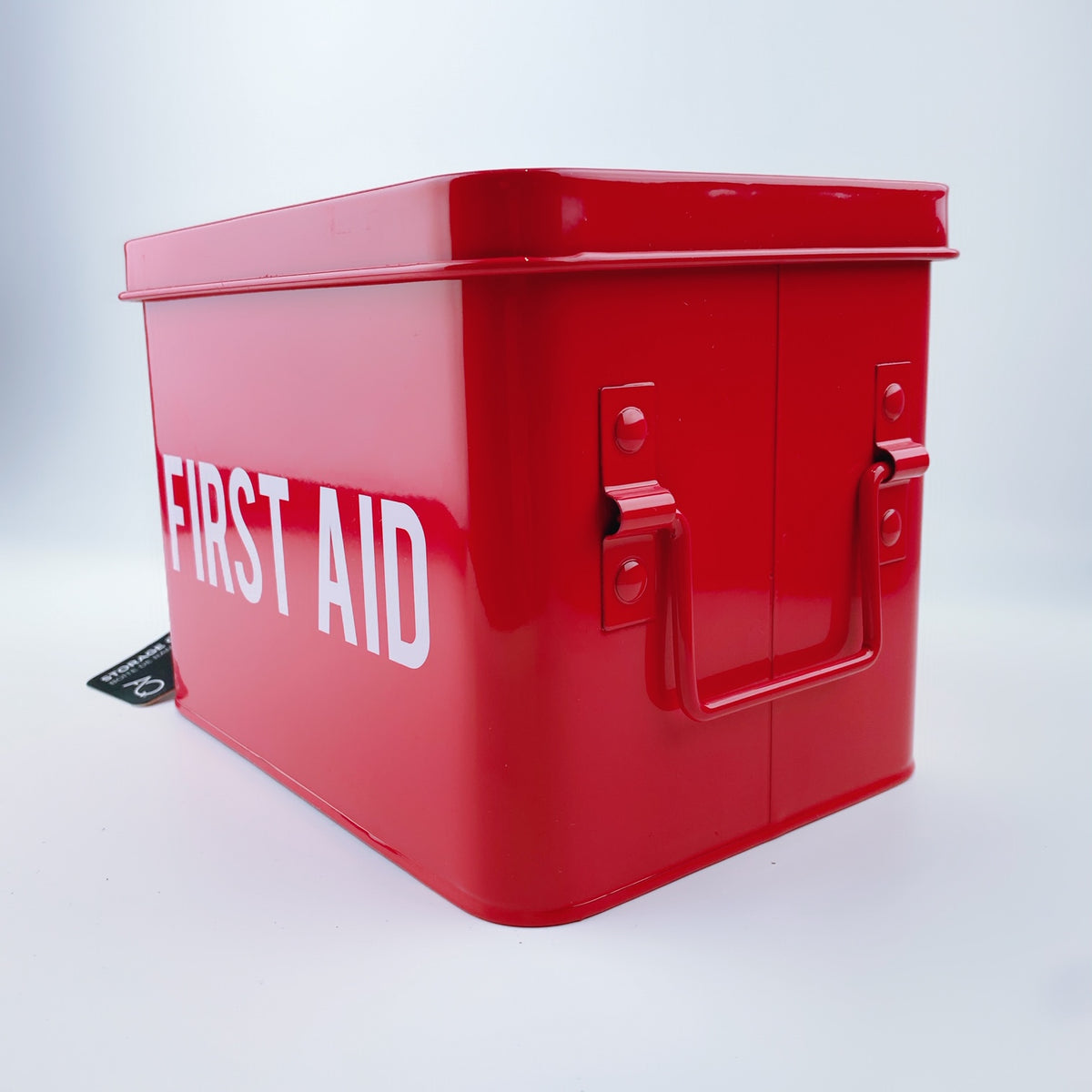Funly mee Vintage First aid Box for Home, Medicine Tin, Red Metal Medicine  Storage Box (Large 12.6× 8.3×7.7 inches)