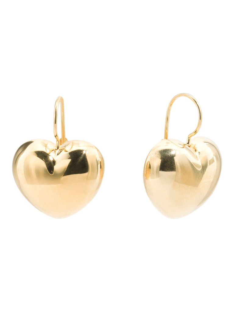 MILOR SILVER Made In Italy 18k Gold Clad Sterling Silver Heart Earrings - PitaPats.com