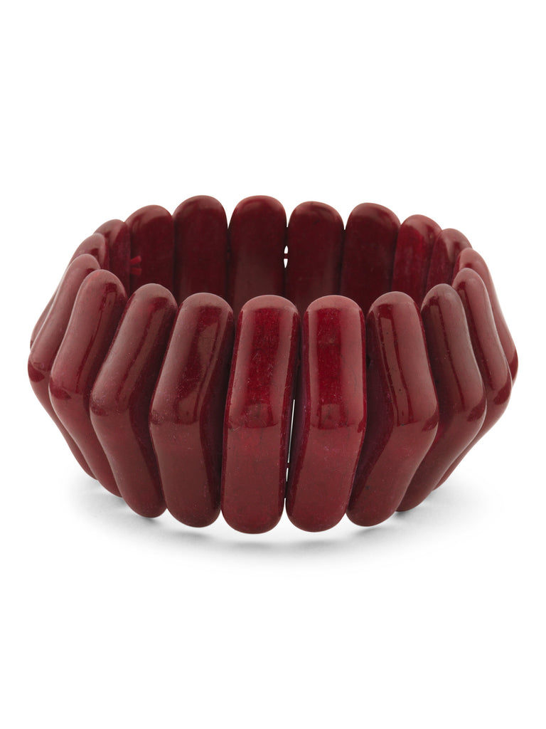 GARDENIA Red Coral Stretch Bracelet - PitaPats.com