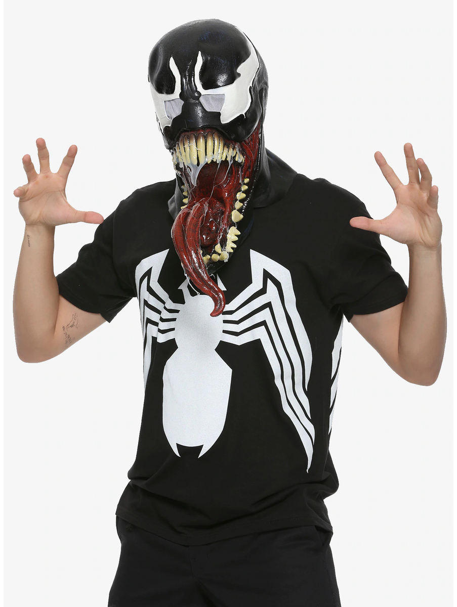 Venom Villain Felt Embroidered Mask Comic Book Villain Cosplay Mask Kid &  Adult Felt Mask Pretend Play Halloween Costume -  New Zealand