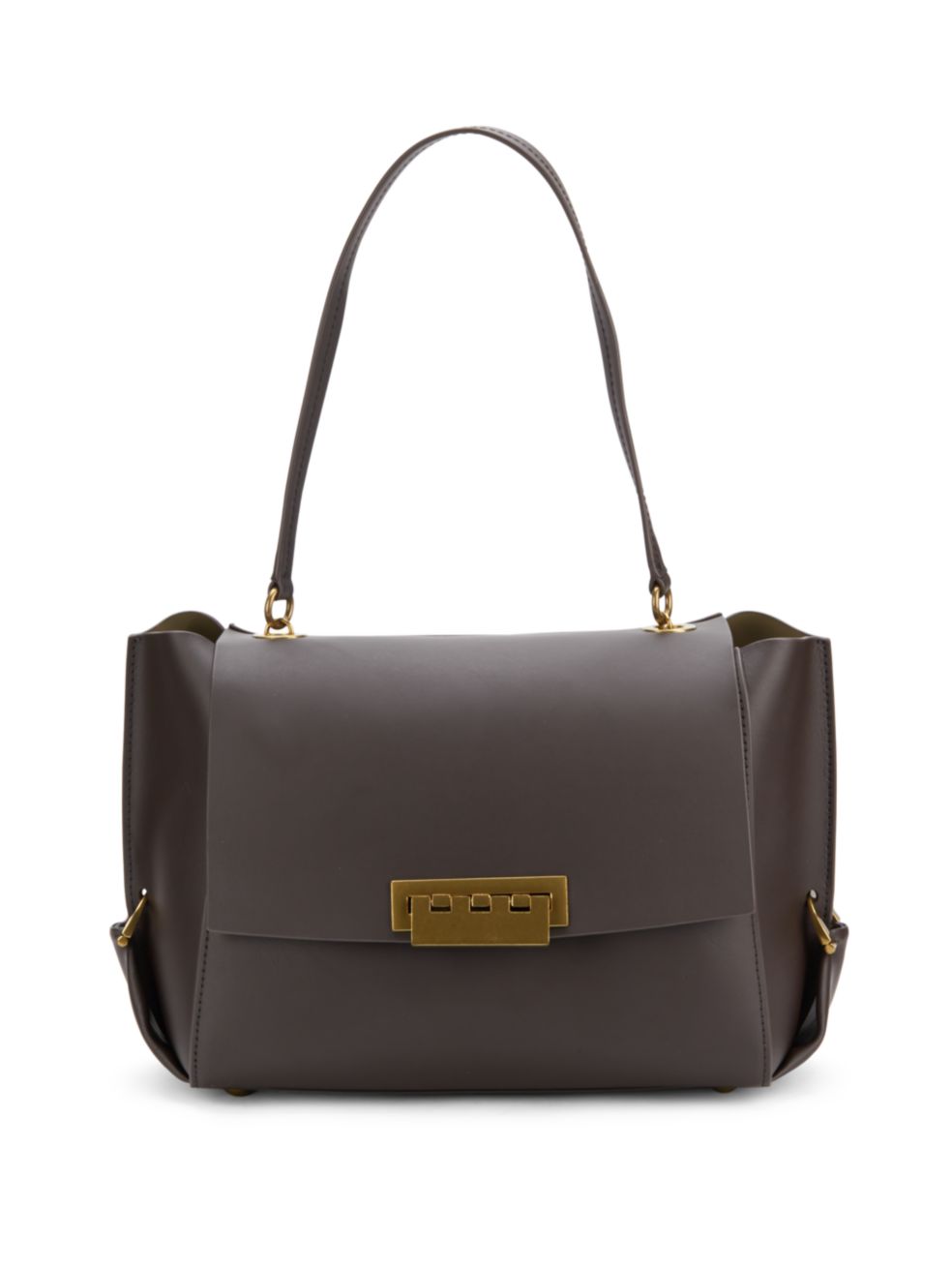ZAC Zac Posen Leather Shoulder Bag - Brown Shoulder Bags, Handbags