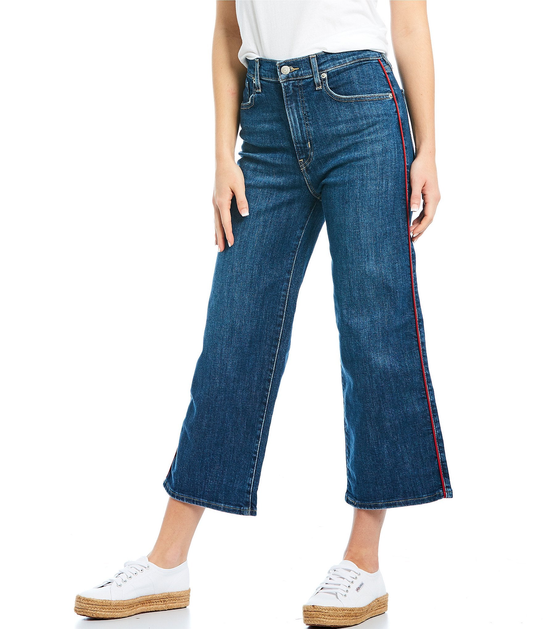Women's High-Rise Wide-Leg Cropped Jeans