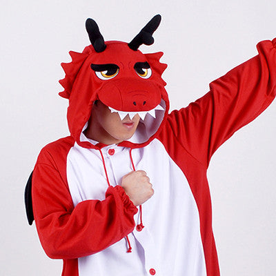 PITaPATs kids onesie animal jumpsuit costume - long sleeve red dragon - PitaPats.com