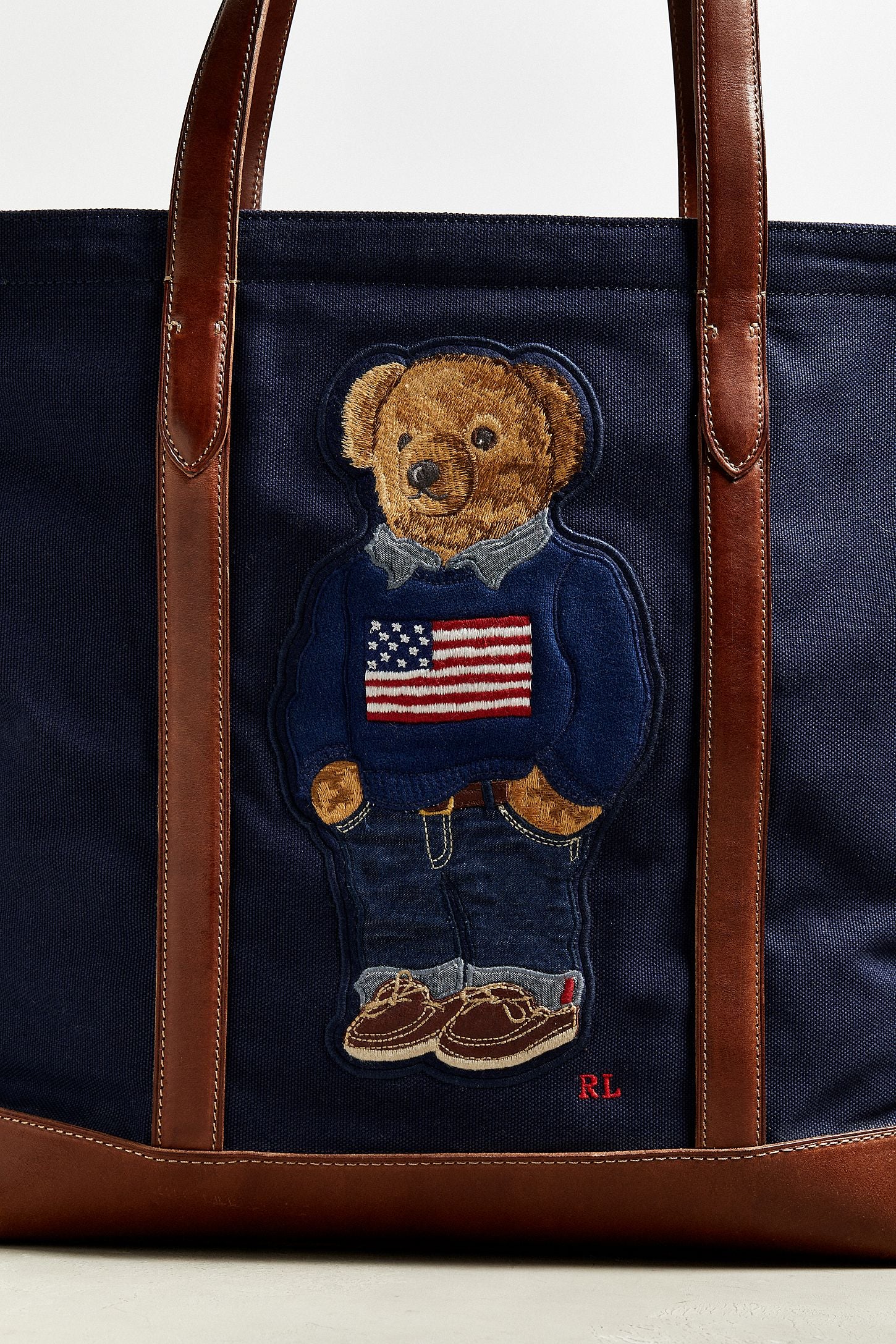 Polo Ralph Lauren tote bag in navy with bear logo