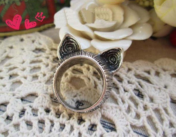 Meow Pointy Ears Vintage Ring - PitaPats.com