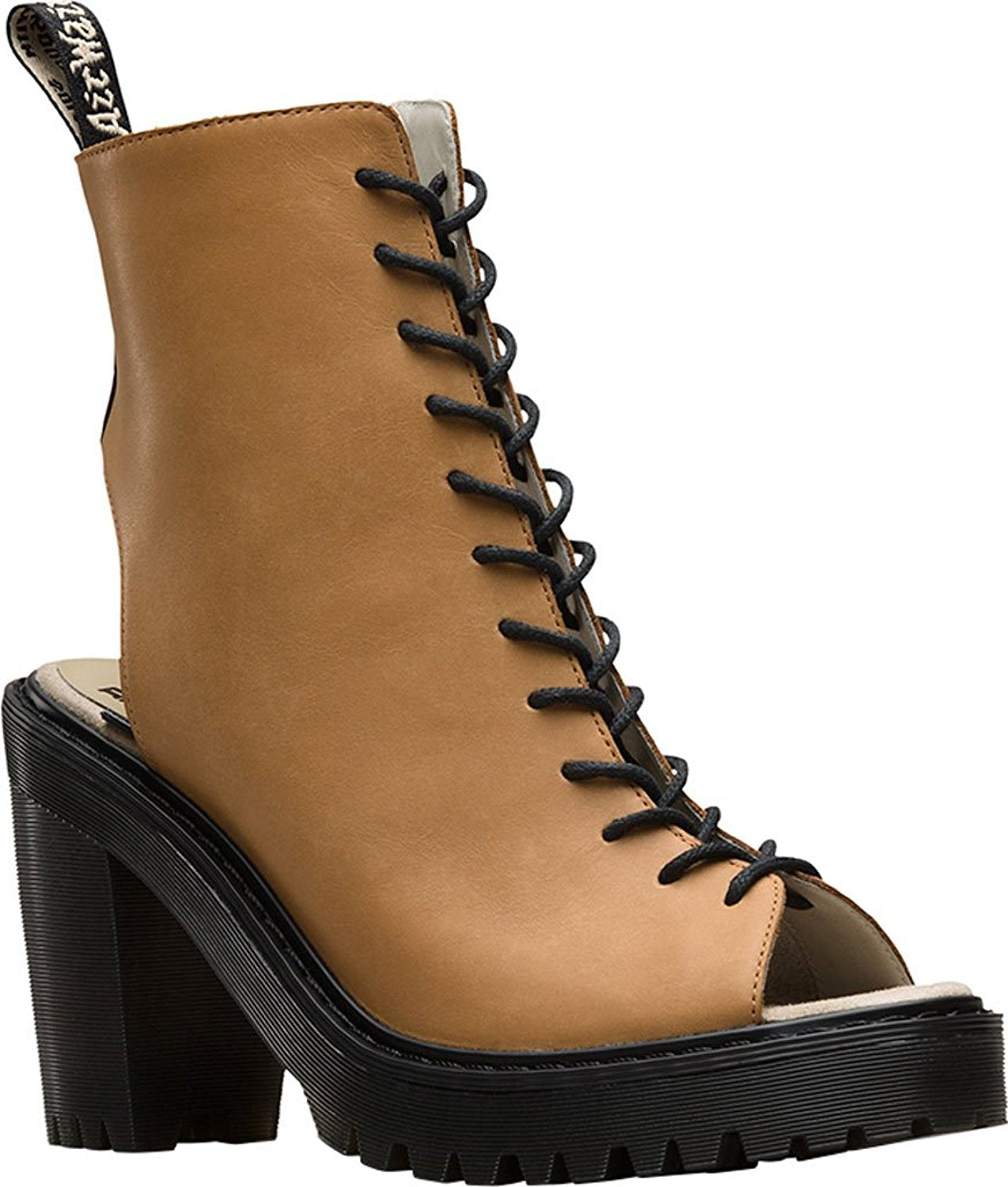 manly Automatically neutral Dr. Martens Women's Carmelita Open Heel Lace Up Boots – Pit-a-Pats.com