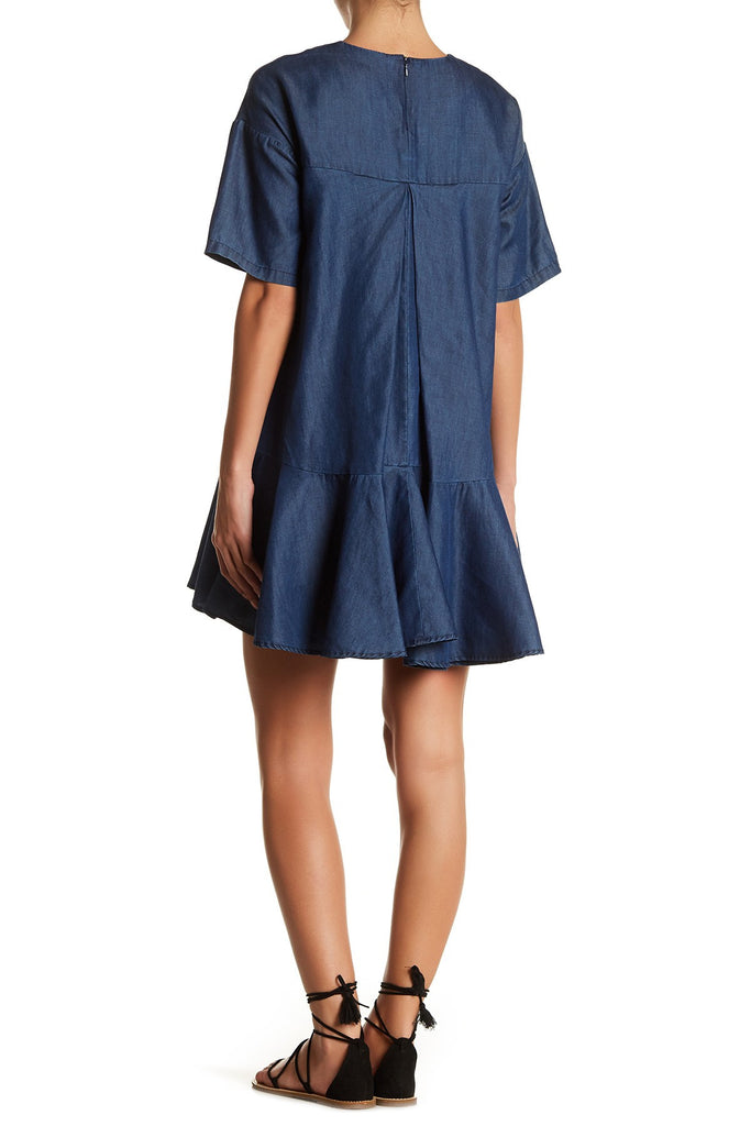 French Connection Arrow Crepe In Denim Chambray Dress - PitaPats.com