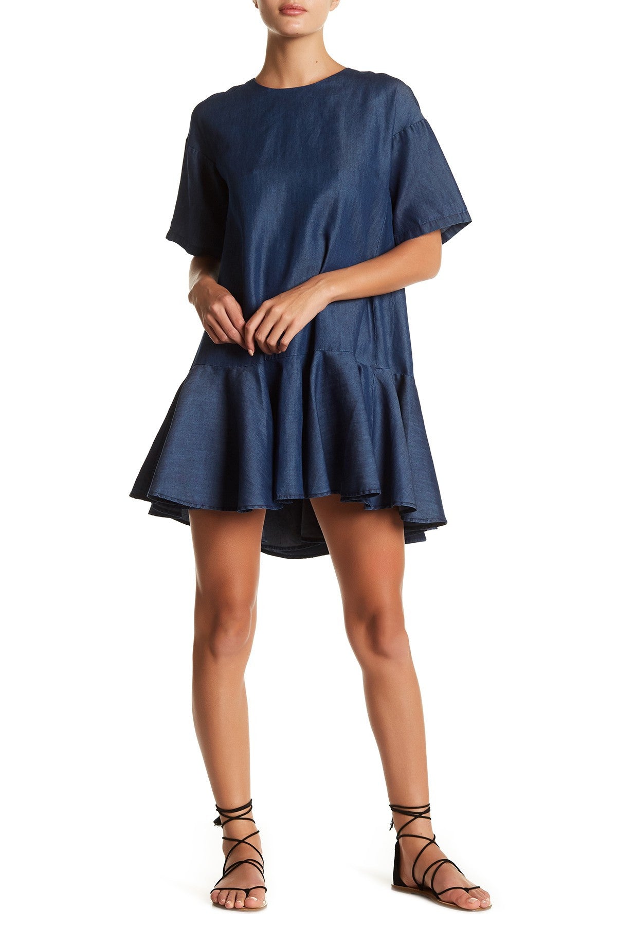 french connection denim dress French Connection Women's 90S Denim Button-Front Sleeveless Dress - 40-Blue Denim Wash
