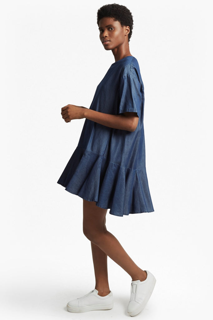 French Connection Arrow Crepe In Denim Chambray Dress - PitaPats.com