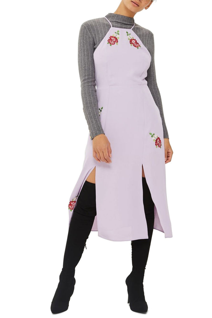 TOPSHOP Embroidered Midi Slip dress - PitaPats.com