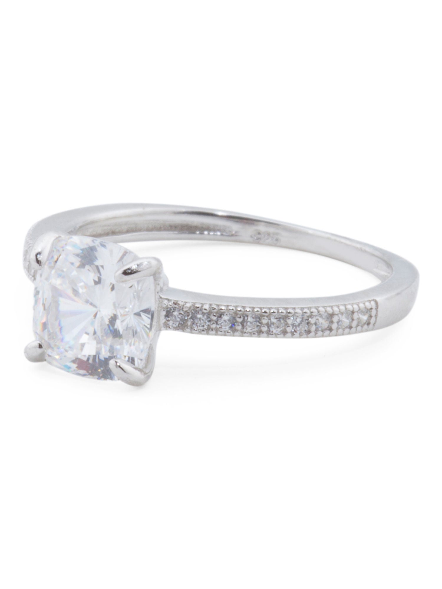 Cubic Zirconia Engagement Ring - Silver 8