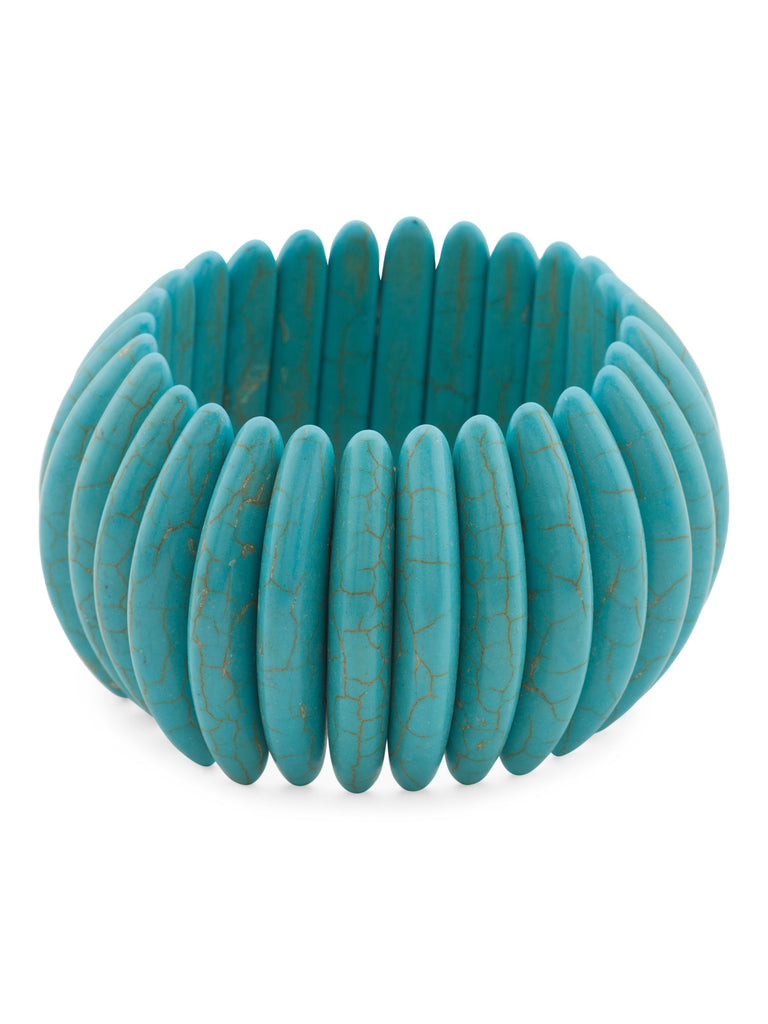 GARDENIA Turquoise Tribal Stretch Bracelet - PitaPats.com