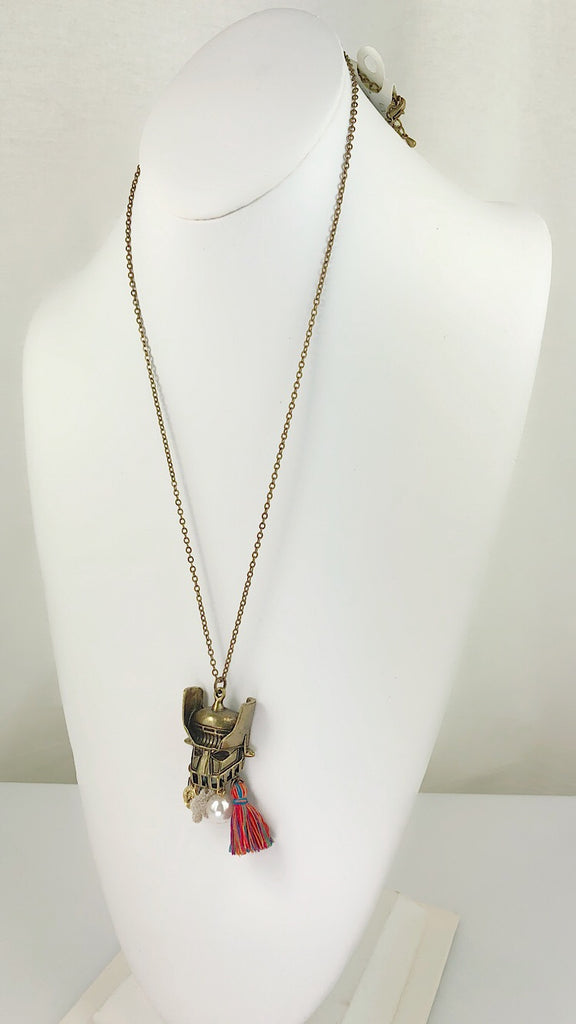 Beatiful Vintage Style Retro Mazinger Z Face Long Necklace - PitaPats.com