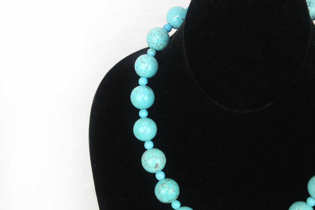 Semi Precious Gem stone handmade in USA Genuine Turquoise Necklace - PitaPats.com