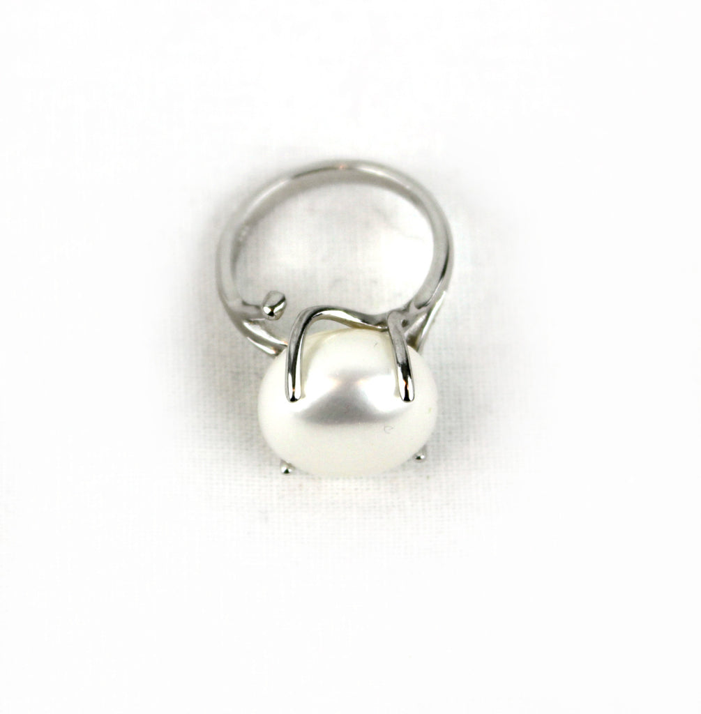 Bold Genuine Pearl Sterling Silver Ring - PitaPats.com