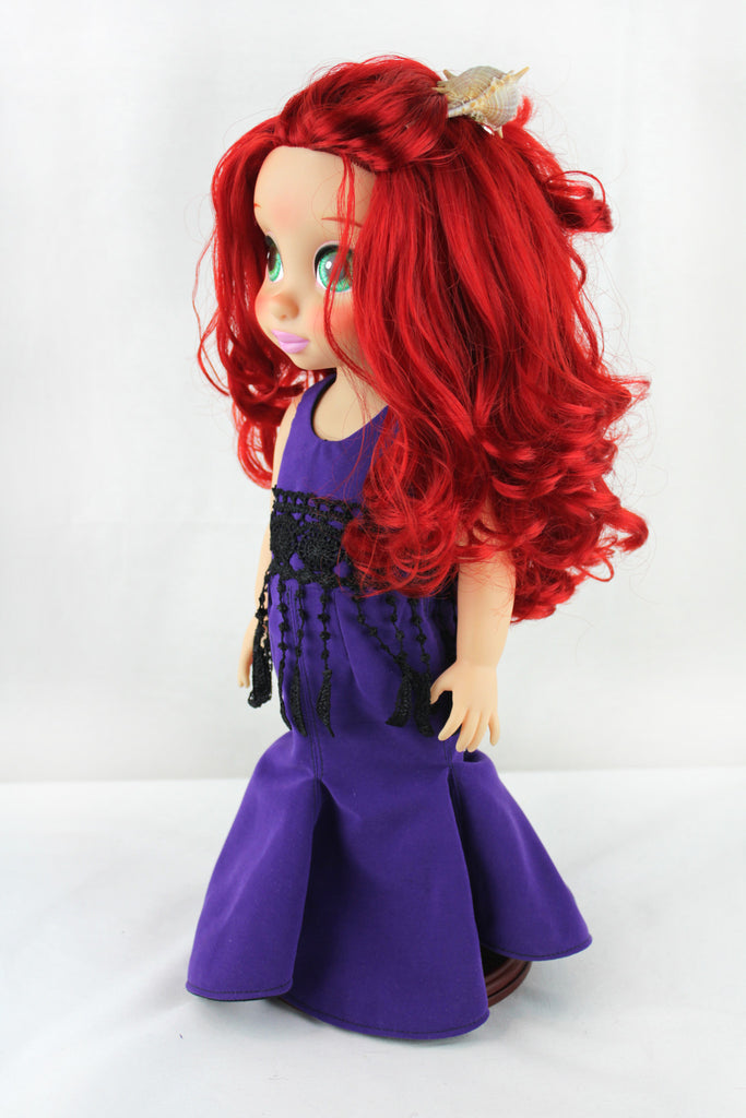 Custom Disney Animator Doll - The Little Mermaid Ariel in Purple Dress - PitaPats.com
