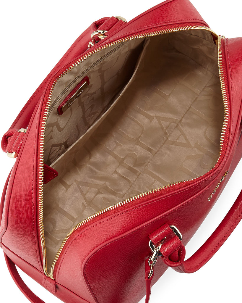 Furla Elena Medium Leather Satchel Bag, Ruby - PitaPats.com