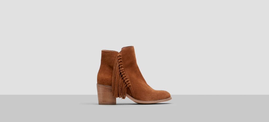 KENNETH COLE REACTION Suede Fringe Bootie - PitaPats.com