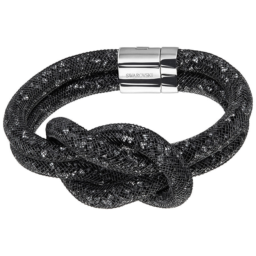 Swarovski Stardust Grey Knot Bracelet (M: 3/4 inches) Black