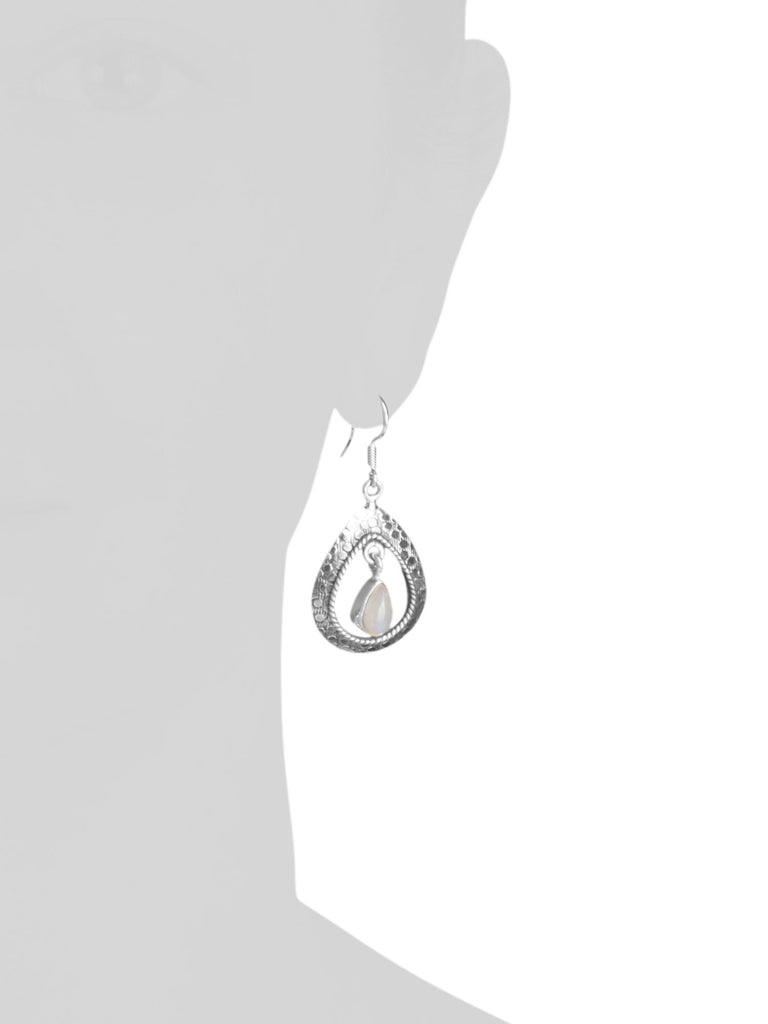 YS Made In India Sterling Silver And Rainbow Moonstone Earrings - PitaPats.com