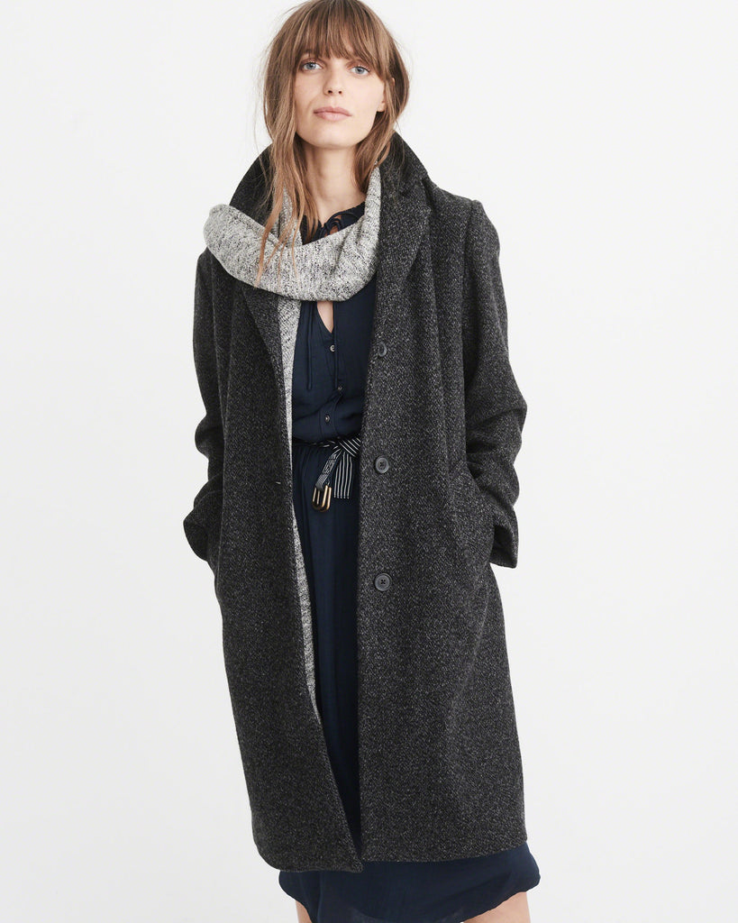 Abercrombie & Fitch LONG WOOL-BLEND COAT - PitaPats.com