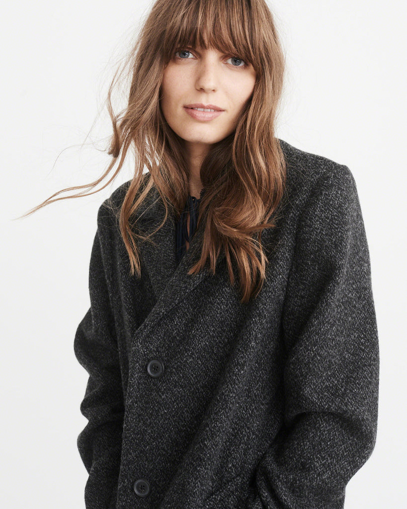 Abercrombie & Fitch LONG WOOL-BLEND COAT - PitaPats.com