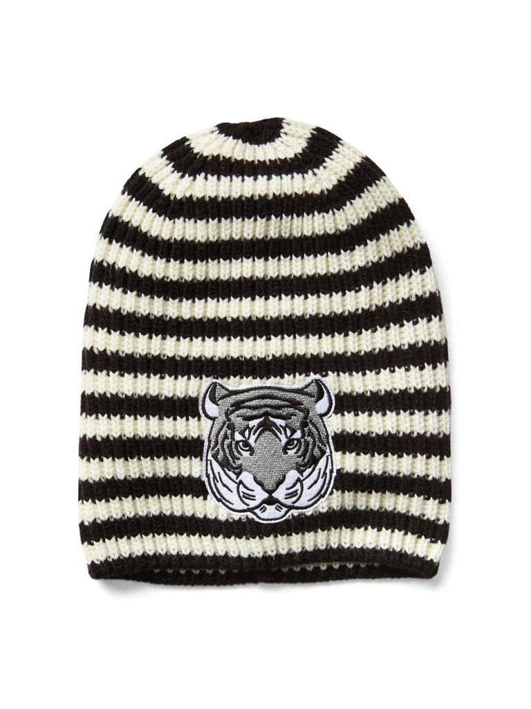 Animal graphic beanie - black stripe tiger - PitaPats.com