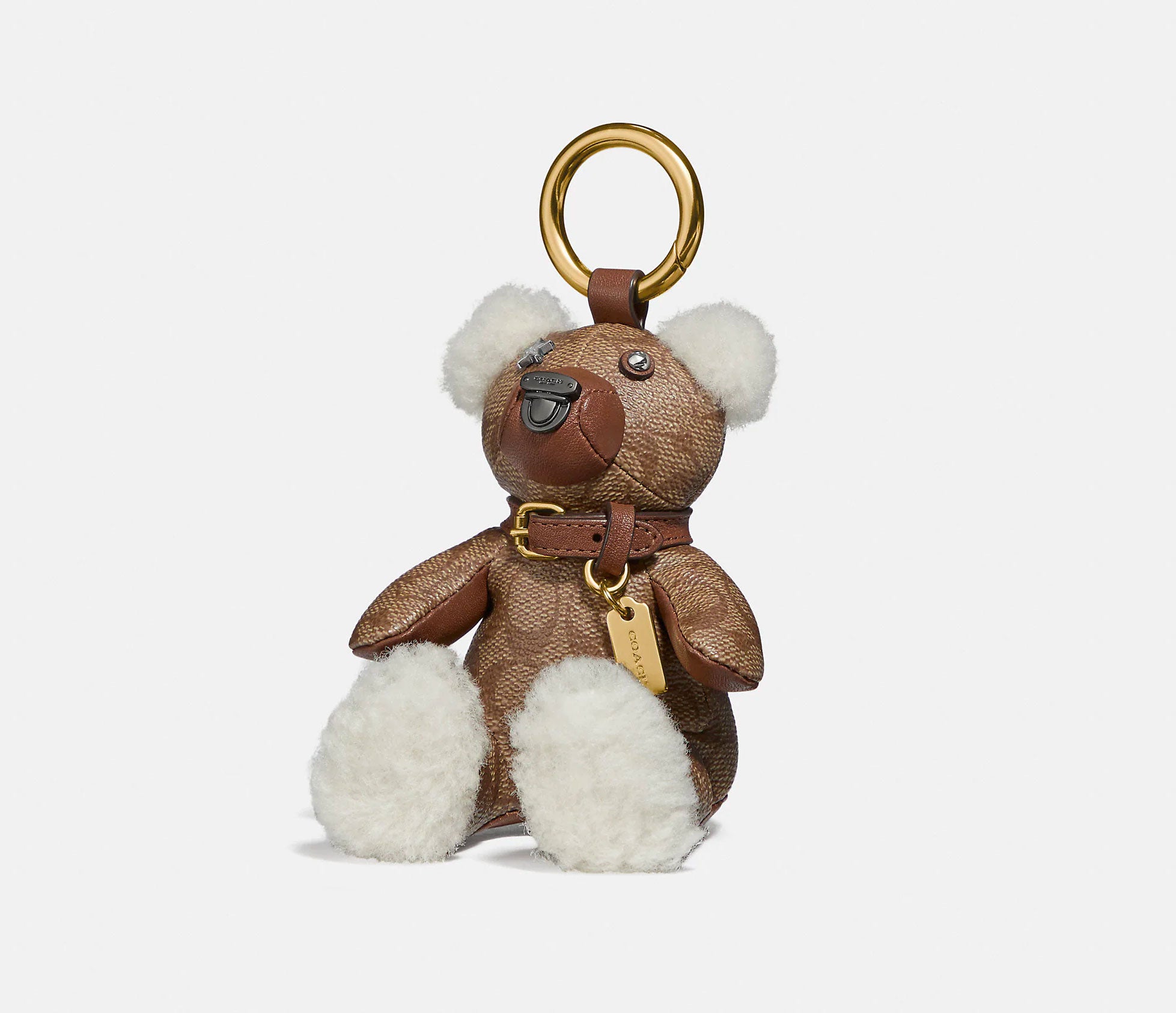 coach bear backpack Signature 15" Collectible Limited Edition : Toys & Games Signature coated canvas and smooth leather Attached hinged split key ring 3 1/2 (L) x 4 (H) Style No. Collectible Bear Bag Charm In