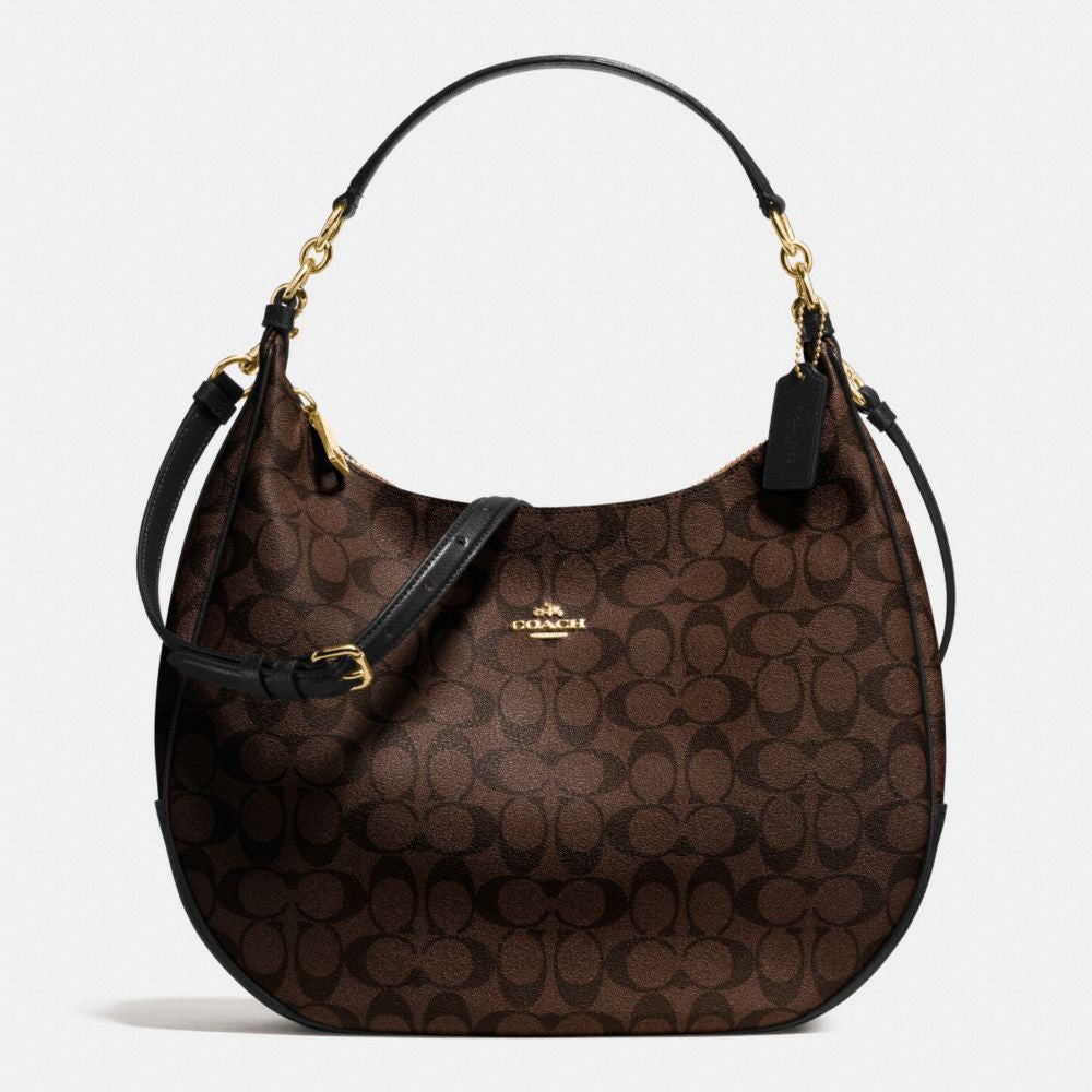 Coach Harley Hobo in Signature Gold/Brown/Black