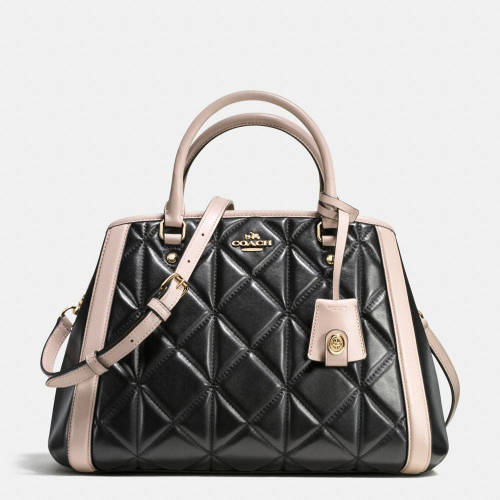 COACH SMALL MARGOT CARRYALL IN QUILTED COLORBLOCK LEATHER Pit a