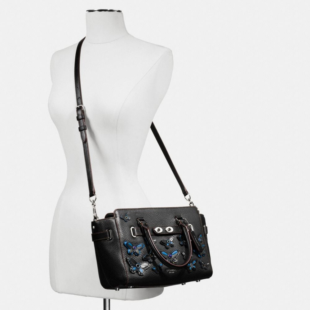 butterfly coach backpack COACH BLAKE CARRYALL 25 IN PEBBLE LEATHER WITH ALL OVER BUTTERFLY APPL – Pit-a-Pats.com