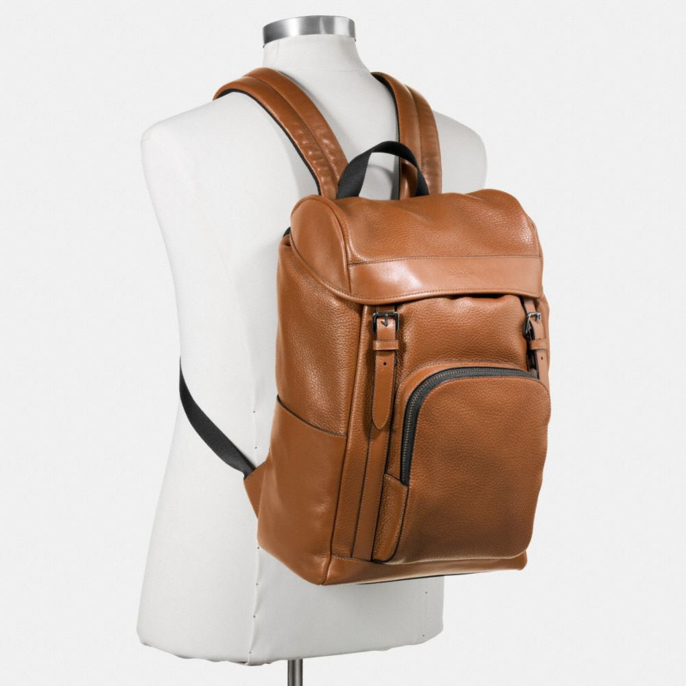 Coach HENRY BACKPACK IN PEBBLE LEATHER Black