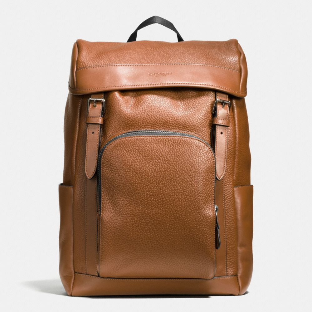 Coach HENRY BACKPACK IN PEBBLE LEATHER Black