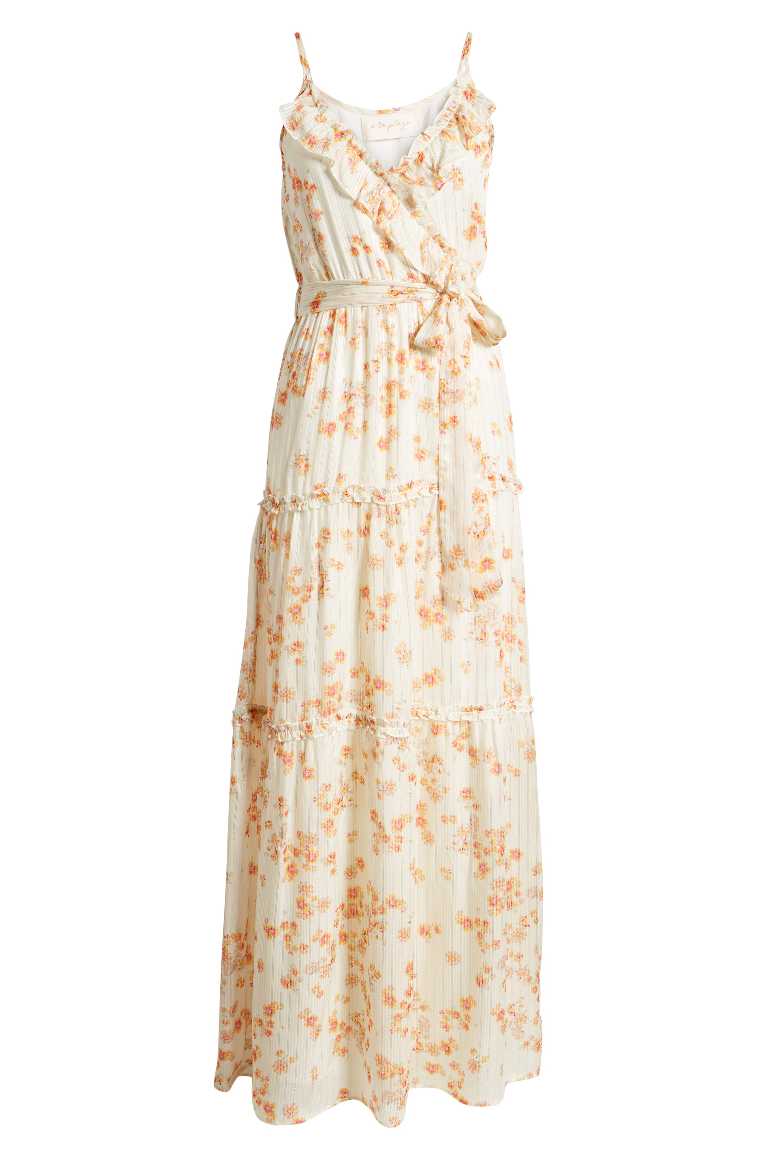 la plage maxi dress Flagship Maxi Dress - Mixed Block Prints in White with Blues