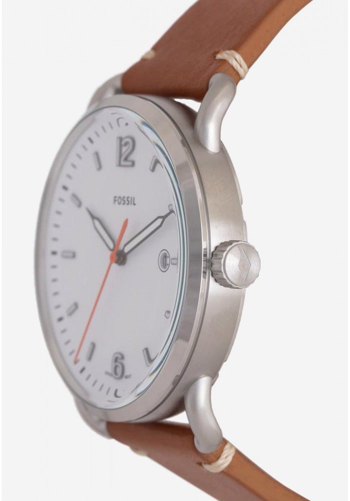 FOSSIL THE COMMUTER THREE-HAND DATE LIGHT BROWN LEATHER WATCH - PitaPats.com