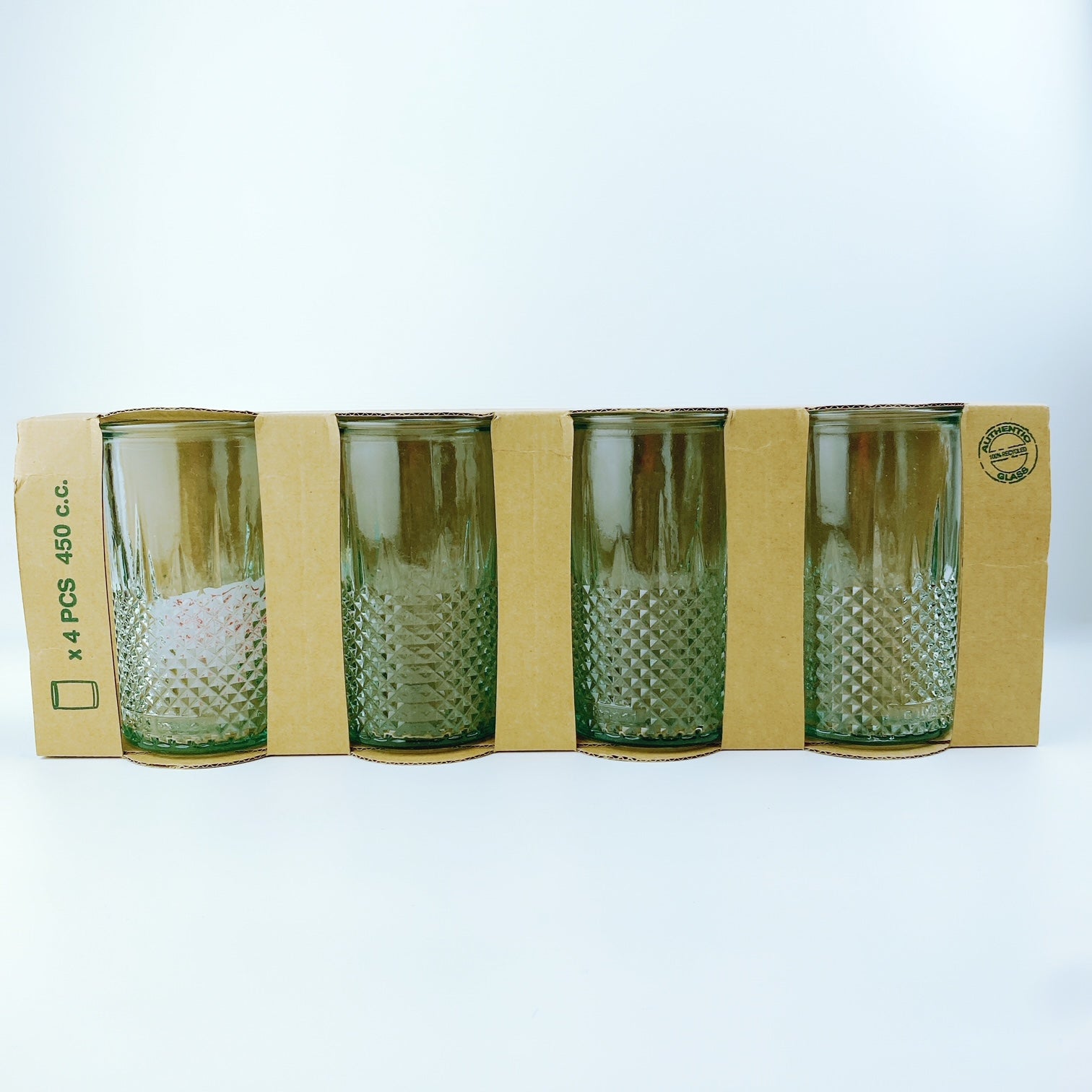Colored Recycled Drinking Glasses, Set of 4