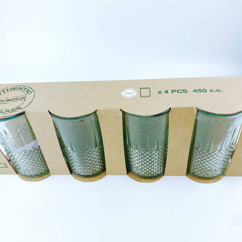 Set of 4 Rare & Unique Crate & Barrel Chili Pepper Drinking Glasses  Tumblers EUC