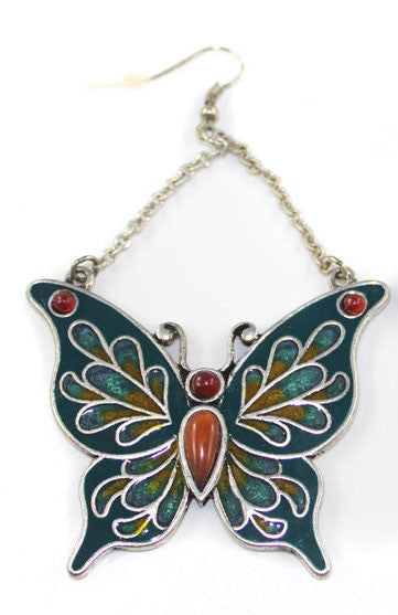 Enamel colored Big Butterfly earring –