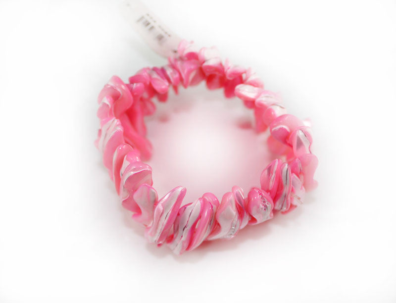 Light Hot Pink Natural Sea Shell Bracelet - PitaPats.com